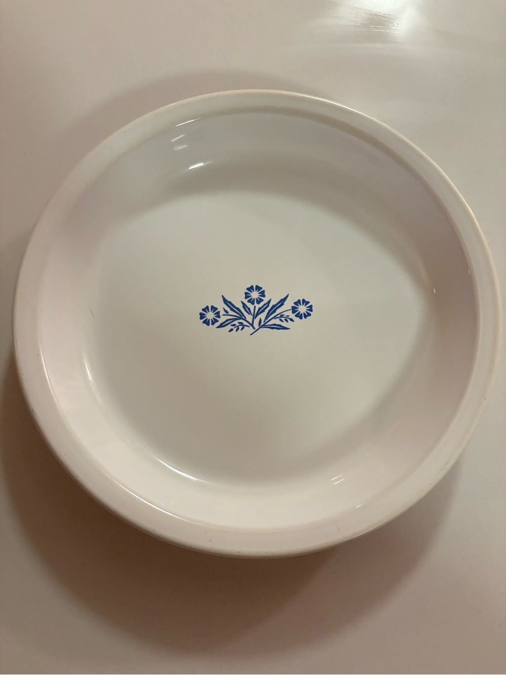 Vintage Corning Ware White w/Blue Cornflower
9" Pie Plate/Baking Dish - P-309